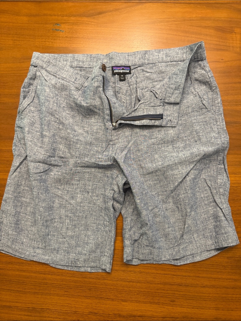 Patagonia Men’s Flat Front Shorts — Light Heather Blue